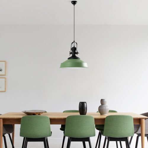 Elegáns zöld csillár, fém test, Ø41 cm, állítható magasság 45-130 cm, E27 aljzat, IP20 | Tökéletes modern lakóterekbe és étkezőkbe