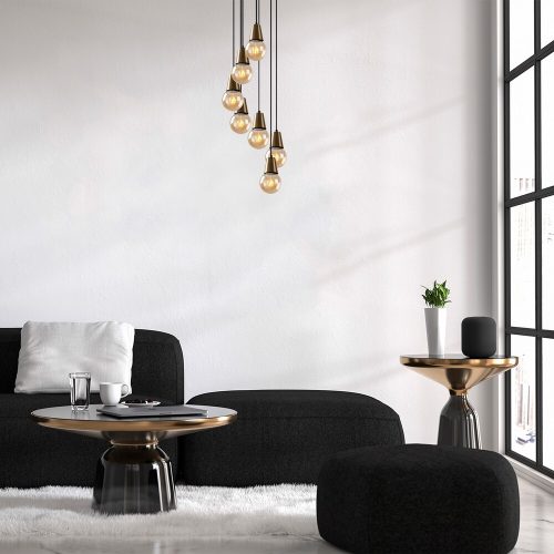 Elegáns Vintage csillár, fém test, 50 x 50 cm, állítható magasság 24-104 cm, 7 x E27 Max 40W, IP20 | Elbűvölő világítás modern terekbe