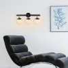 Modern fali lámpa, vastest, üvegkupakkal, 61 x 28 cm | Magasság: 20 cm, IP20 | Stílusos fekete-fehér dizájn szállodai és skandináv dekorációhoz