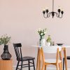 Elegáns fekete csillár, 60 x 60 cm, fém test, 5 x E27 Max 40W | Barokk és ipari formatervezés | Tökéletes hagyományos és délnyugati dekorációhoz