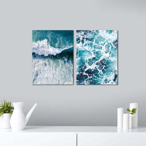 Elegáns dekoratív MDF festmények (2 db), 30 x 40 cm | 100% MDF, 2,7 mm vastag | Tökéletes lakberendezéshez és modern esztétikához, stílusos falfestményekhez
