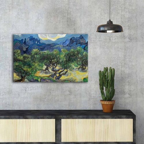Van Gogh dekoratív vászonfestmény, 45 x 70 cm, 100% velúr vászon, 100% fa keret (3 cm vastag) | Elegáns művészet otthoni és irodai dekorációhoz