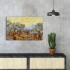 Van Gogh olajfák 1889 dekoratív vászonfestmény, 45 x 70 cm, 100% velúr vászon, 100% fa keret (3 cm vastag) | Elegáns művészet lakberendezéshez