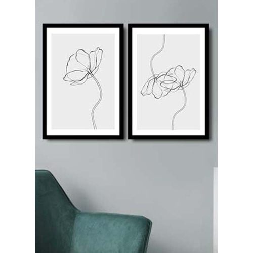 Elegáns dekoratív keretes MDF festmények (2 db), 36 x 51 cm | 100% MDF és PVC keret, 22 mm vastag | Tökéletes a lakberendezés és a művészet szerelmeseinek