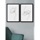 Elegáns dekoratív keretes MDF festmények (2 db), 36 x 51 cm | 100% MDF és PVC keret, 22 mm vastag | Tökéletes a lakberendezés és a művészet szerelmeseinek