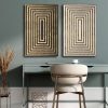 Elegáns dekoratív vászonfestmények (2 db), 100% vászon, mindegyik 45 x 70 cm | 100% fenyőfa keret | Teljes méret: 95 x 70 cm | Tökéletes otthoni dekorációhoz
