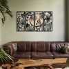 Stílusos dekoratív fém falkiegészítő, fekete-bézs, 29 x 68 cm | 100% acél, 1,2 mm vastag | Tartós és elegáns design otthoni dekorációhoz