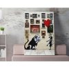 Lenyűgöző Banksy dekoratív vászonfestmény, 50 x 70 cm, 50% pamut/50% poliészter, digitális nyomtatás vászonra, 2 x 3 cm-es fakerettel keretezve, tökéletes a modern dekorációhoz