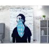 Lenyűgöző Banksy dekoratív vászonfestmény, 50 x 70 cm, 50% pamut/50% poliészter, digitális nyomtatás vászonra, 2 x 3 cm-es fakerettel keretezve, tökéletes a modern dekorációhoz