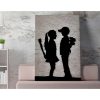 Lenyűgöző Banksy dekoratív vászonfestmény, 50 x 70 cm, 50% pamut/50% poliészter, digitális nyomtatás vászonra, 2 x 3 cm-es fakerettel keretezve, tökéletes a modern dekorációhoz