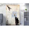 Lenyűgöző Banksy dekoratív vászonfestmény, 70 x 100 cm, 50% pamut/50% poliészter, digitális nyomtatás vászonra, 2 x 3 cm-es fakerettel keretezve, tökéletes a modern dekorációhoz