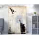Lenyűgöző Banksy dekoratív vászonfestmény, 70 x 100 cm, 50% pamut/50% poliészter, digitális nyomtatás vászonra, 2 x 3 cm-es fakerettel keretezve, tökéletes a modern dekorációhoz
