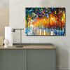 Ködös hangulat a parkban vászon Leonid Afremov festménye, 70 x 100 cm, 100% velúr vászon, 3 cm-es fakeret | Elegáns falfestmény otthoni dekorációhoz