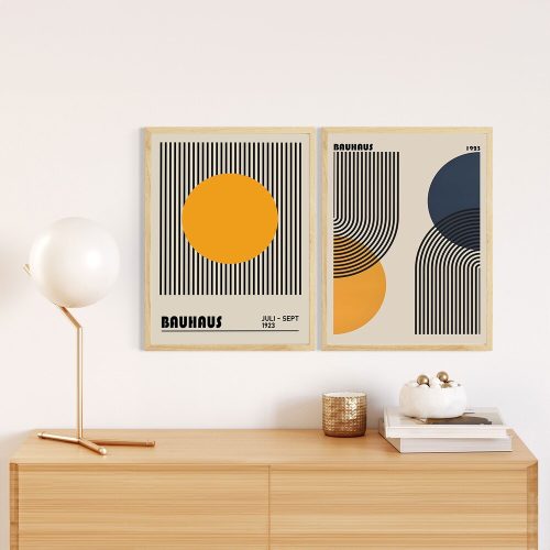 Elegáns dekoratív keretes MDF festmények (2 db), 20 x 30 cm | 100% MDF és tömörfa keret, 2 cm vastag | Tökéletes a lakberendezés és a művészet szerelmeseinek