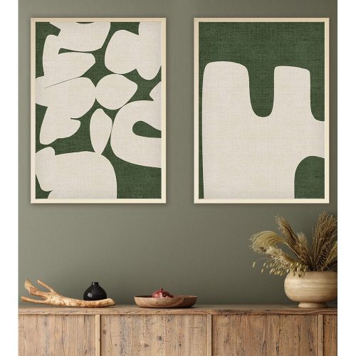 Elegáns dekoratív keretes MDF festmények (2 db), 50 x 70 cm | 100% MDF és tömörfa keret, 2,5 cm vastag | Tökéletes a lakberendezés és a művészet szerelmeseinek