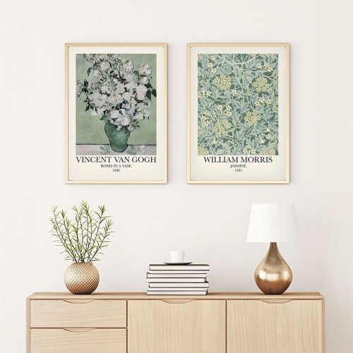 Elegáns dekoratív keretes MDF festmények (2 db), 50 x 70 cm | 100% MDF és tömörfa keret, 2 cm vastag | Tökéletes a lakberendezés és a művészet szerelmeseinek