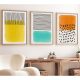 Elegáns dekoratív keretes MDF festmények (3 db), 50 x 70 cm | 100% MDF és tömörfa keret, 2,5 cm vastag | Tökéletes a lakberendezés és a művészet szerelmeseinek