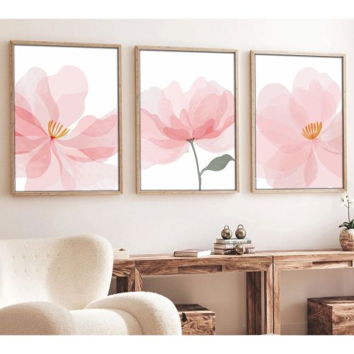 Elegáns dekoratív keretes MDF festmények (3 db), 50 x 70 cm | 100% MDF és tömörfa keret, 2,5 cm vastag | Tökéletes a lakberendezés és a művészet szerelmeseinek