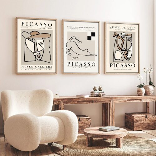 Elegáns dekoratív keretes MDF festmények (3 db), 50 x 70 cm | 100% MDF és tömörfa keret, 2 cm vastag | Tökéletes a lakberendezés és a művészet szerelmeseinek
