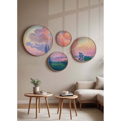 Elegáns dekoratív keretes MDF festmények (4 db) | 100% tömör fa, 1,5 cm vastag | Méretek: 45x45, 36x36, 27x27, 18x18 cm | Tökéletes otthoni dekorációhoz