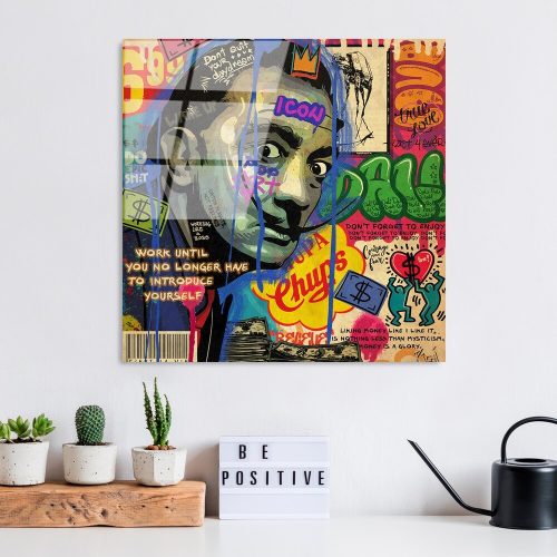 Elegáns edzett üvegfestmény, 50 x 50 cm, 100% edzett üveg (4 mm) | Fakulásálló hátoldali nyomat | Tökéletes a lakberendezés és a művészet szerelmeseinek