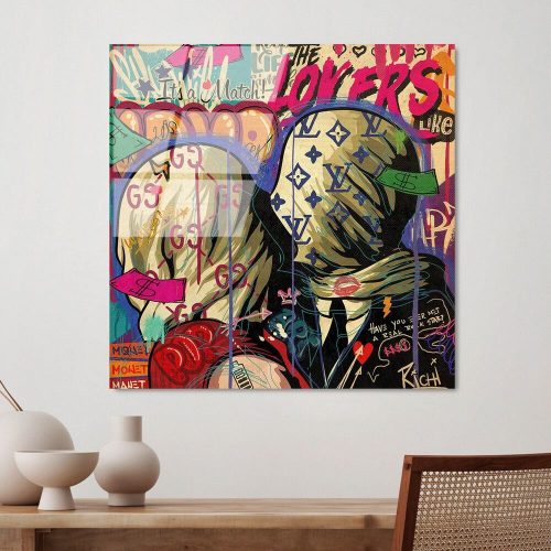 Elegáns edzett üvegfestmény, 50 x 50 cm, 100% edzett üveg (4 mm) | Fakulásálló hátoldali nyomat | Tökéletes a lakberendezés és a művészet szerelmeseinek
