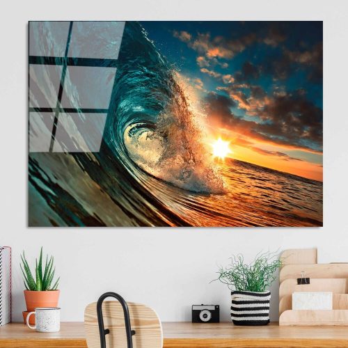 Elegáns edzett üvegfestmény, 70 x 100 cm, 100% edzett üveg (4 mm) | Lenyűgöző falfestmény modern lakberendezéshez és irodai helyiségekhez