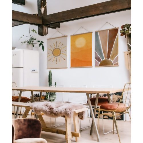 Elegáns dekoratív keretes festőkészlet (3 db), 40 x 60 cm | 50% poliészter és 50% pamut, 100% fa keret | Tökéletes a lakberendezés és a művészet szerelmeseinek