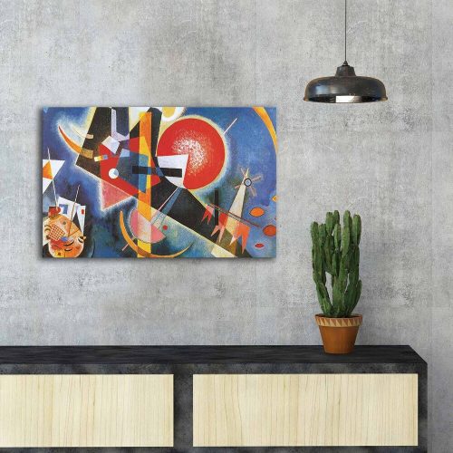 Wassily Kandinsky dekoratív vászonfestménye, 45 x 70 cm, 100% velúr vászon, 100% fa keret (3 cm vastag) | Elegáns művészet otthoni és irodai dekorációhoz