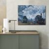 Claude Monet dekoratív vászonfestmény, "A normandiai vonat érkezése" | 70 x 100 cm | 100% velúr vászon, 100% fa keret (3 cm) | Elegáns fali művészet