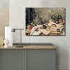 Paul Cézanne dekoratív vászonfestmény, „Rideau, Cruchon et Compotier” | 70 x 100 cm | 100% velúr vászon, 100% fa keret (3 cm) | Elegáns művészet lakberendezéshez
