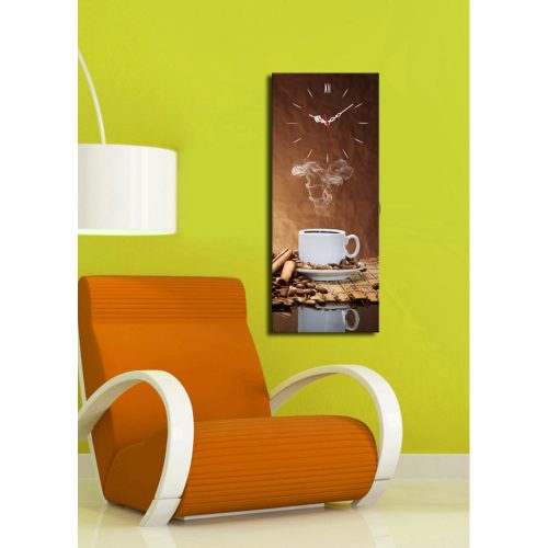 Elegáns dekoratív vászon falióra, 30 x 70 cm, 100% velúr vászon, erős 3 cm-es fakeret | Tökéletes lakberendezési és modern terek számára