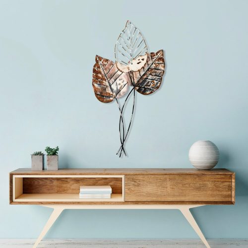 Kézzel készített dekoratív fém falkiegészítő, 45 x 85 cm | 100% fém (1,5 mm) | Egyedi barna és fekete dizájn, tökéletes otthoni dekorációhoz és művészeti megjelenítéshez