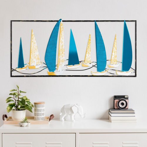 Kézzel készített dekoratív fém falkiegészítő, 40 x 90 cm | 100% fém (1,5 mm) | Egyedi, kézzel festett design, tökéletes a lakberendezés és a művészet szerelmeseinek