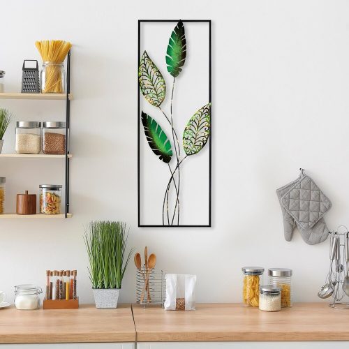 Kézzel készített dekoratív fém falkiegészítő, 32 x 90 cm | 100% fém (1,5 mm) | Egyedi, kézzel festett design, tökéletes a lakberendezés és a művészet szerelmeseinek