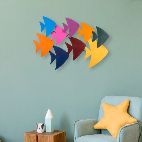 Kézzel festett dekoratív fém falkiegészítő, 100 x 70 x 5 cm | 100% fém, egyedi színváltozatok | Tökéletes a lakberendezés és a művészet szerelmeseinek