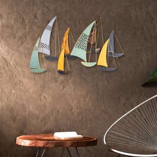 Kézzel festett dekoratív fém falkiegészítő, 111 x 70 x 8 cm | 100% fém, egyedi színváltozatok | Tökéletes a lakberendezés és a művészet szerelmeseinek