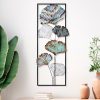 Kézzel készített dekoratív fém falkiegészítő, 32 x 90 x 4 cm | 100% fém, egyedi, kézzel festett design | Tökéletes otthoni dekorációhoz, eleganciát és stílust ad
