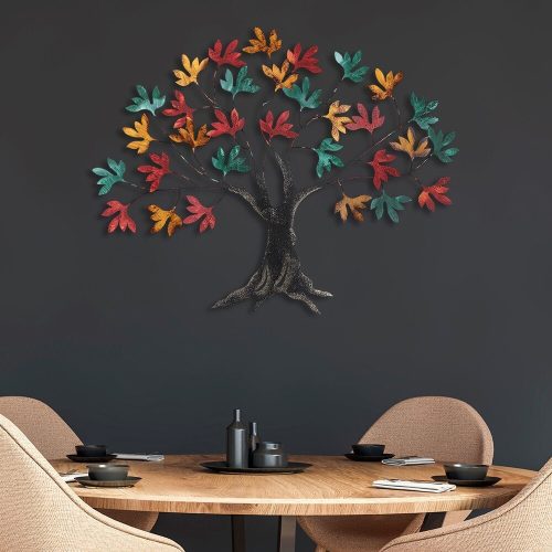 Kézzel festett dekoratív fém falkiegészítő, 115 x 94 x 4 cm, 100% fém, egyedi színváltozatok | Tökéletes a lakberendezés és a művészet szerelmeseinek