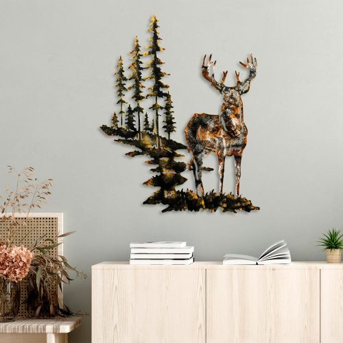 Kézzel készített dekoratív fém falkiegészítő, 65 x 79 cm | 100% fém (1,5 mm) | Egyedi, kézzel festett design, tökéletes a lakberendezés és a művészet szerelmeseinek