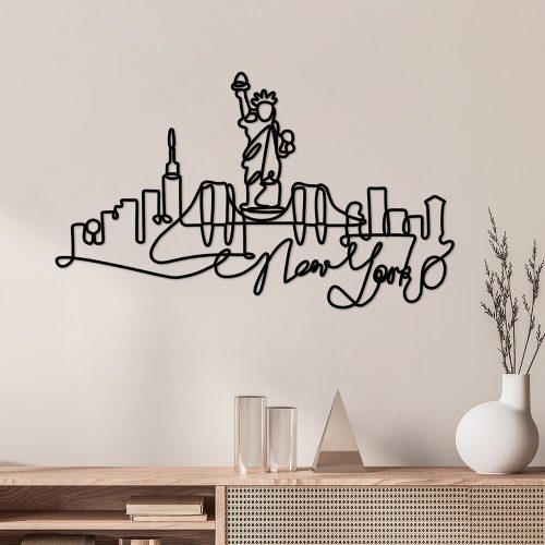 Stílusos fekete dekoratív fém falkiegészítő, 120 x 67 x 1,5 cm | 100% fém, 2 mm vastagság | Könnyű és modern design lakberendezéshez