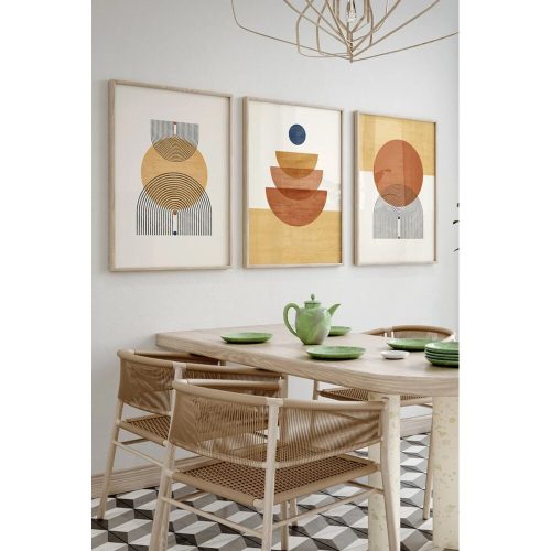 Elegáns dekoratív keretes festőkészlet (3 db), tömörfa keret, 33 x 48 cm | 100% MDF, digitális nyomtatás | Tökéletes a lakberendezés és a művészet szerelmeseinek