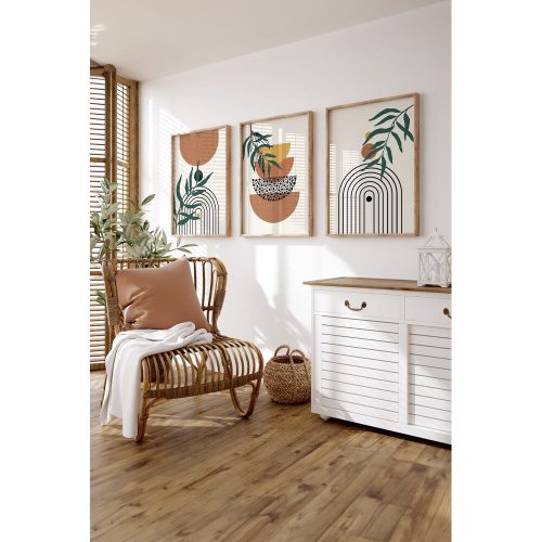 Elegáns dekoratív keretes festőkészlet (3 db), tömörfa keret, 33 x 48 cm | 100% MDF, digitális nyomtatás | Tökéletes a lakberendezés és a művészet szerelmeseinek