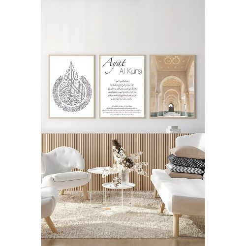 Elegáns dekoratív keretes festőkészlet (3 db), tömörfa keret, 33 x 48 cm | 100% MDF, digitális nyomtatás | Tökéletes a lakberendezés és a művészet szerelmeseinek
