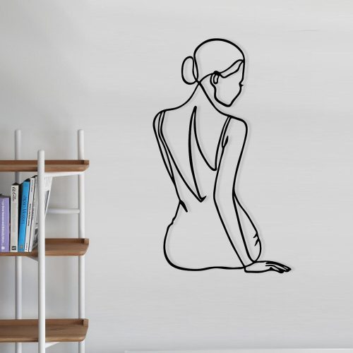 Stílusos fekete dekoratív fém fali kiegészítő, 38 x 65 cm | 100% fém, 1,2 mm vastagság | Tökéletes modern lakberendezéshez és egyedi falfestményekhez