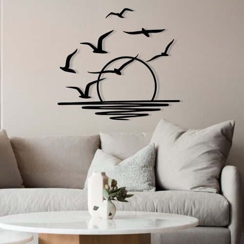Stílusos fekete dekoratív fém falkiegészítő, 115 x 49 cm | 100% fém, 1,2 mm vastagság | Tökéletes modern lakberendezéshez és művészeti megjelenítéshez