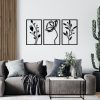 Stílusos fekete dekoratív fém fali kiegészítő, 70 x 39 cm | 100% fém, 1,2 mm vastagság | Tökéletes modern lakberendezéshez és irodai helyiségekhez