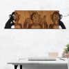 Elegáns dekoratív fa falkiegészítő, 82 x 58 cm, fekete és dió | 100% fém (1,2 mm) és fa keret (3 cm) | Tökéletes a modern lakberendezéshez