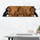 Elegáns dekoratív fa falkiegészítő, 82 x 58 cm, fekete és dió | 100% fém (1,2 mm) és fa keret (3 cm) | Tökéletes a modern lakberendezéshez
