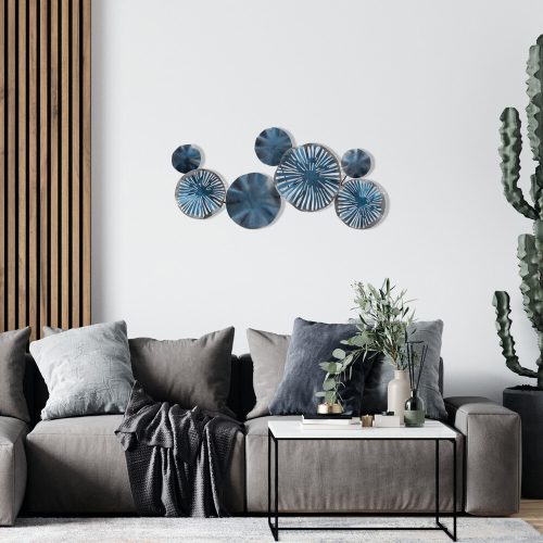 Kézzel festett dekoratív fém falkiegészítő, 79 x 35 cm | 100% fém, 0,8 mm vastagság | Egyedi színváltozatok a stílusos lakberendezéshez